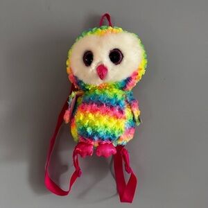 Fluffy Beanie Boo Backpack Owen NWT Rainbow Bag